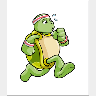 Turtle as jogger with a sweatband Posters and Art